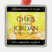 Elegant 13th Citrine Wedding Jubileum Metalen Ornament (Voorkant)