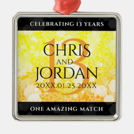 Elegant 13th Citrine Wedding Jubileum Metalen Ornament