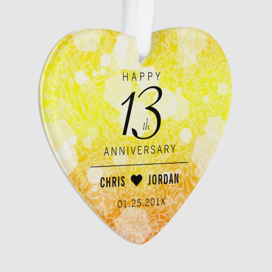 Elegant 13th Citrine Wedding Jubileum Ornament (voorkant)