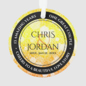 Elegant 13th Citrine Wedding Jubileum Ornament (achterkant)