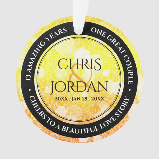 Elegant 13th Citrine Wedding Jubileum Ornament (voorkant)
