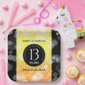 Elegant 13th Citrine Wedding Jubileum Papieren Bordje (Feest)