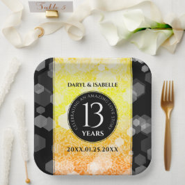 Elegant 13th Citrine Wedding Jubileum Papieren Bordje