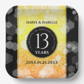 Elegant 13th Citrine Wedding Jubileum Papieren Bordje (Voorkant)