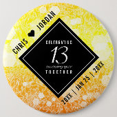 Elegant 13th Citrine Wedding Jubileum Ronde Button 6,0 Cm (Voorkant)