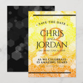 Elegant 13th Citrine Wedding Jubileum Save The Date (Voorkant / Achterkant)