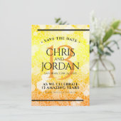 Elegant 13th Citrine Wedding Jubileum Save The Date (Staand voorkant)