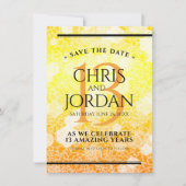 Elegant 13th Citrine Wedding Jubileum Save The Date (Voorkant)