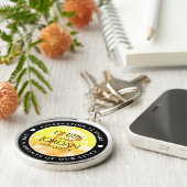 Elegant 13th Citrine Wedding Jubileum Sleutelhanger (Zijkant)