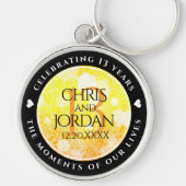 Elegant 13th Citrine Wedding Jubileum Sleutelhanger (Voorkant)