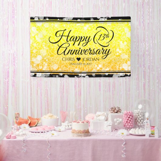 Elegant 13th Citrine Wedding Jubileum Spandoek (Feest)
