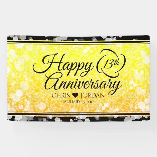 Elegant 13th Citrine Wedding Jubileum Spandoek (Horizontaal)