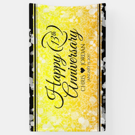 Elegant 13th Citrine Wedding Jubileum Spandoek (Verticaal)