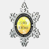 Elegant 13th Citrine Wedding Jubileum Tin Sneeuwvlok Ornament (Rechts)