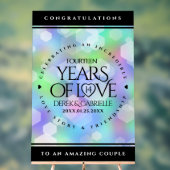 Elegant 14e Jubileum voor opalbruiloft Acryl Bord (Neutraal)