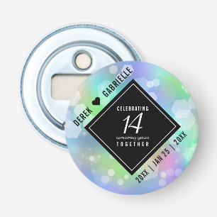 Elegant 14e Jubileum voor opalbruiloft Button Flesopener