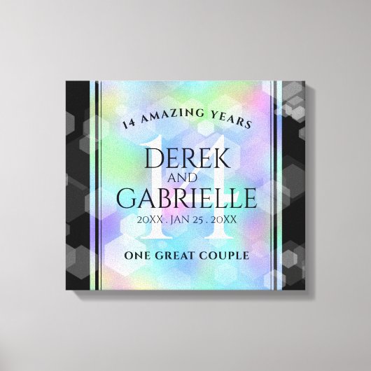 Elegant 14e Jubileum voor opalbruiloft Canvas Afdruk (Voorkant)