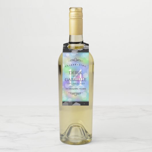 Elegant 14e Jubileum voor opalbruiloft Flessenhanger (Op fles)