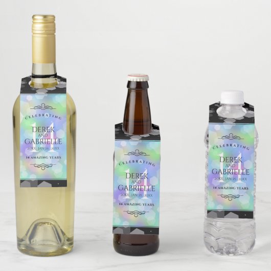 Elegant 14e Jubileum voor opalbruiloft Flessenhanger (In situ)