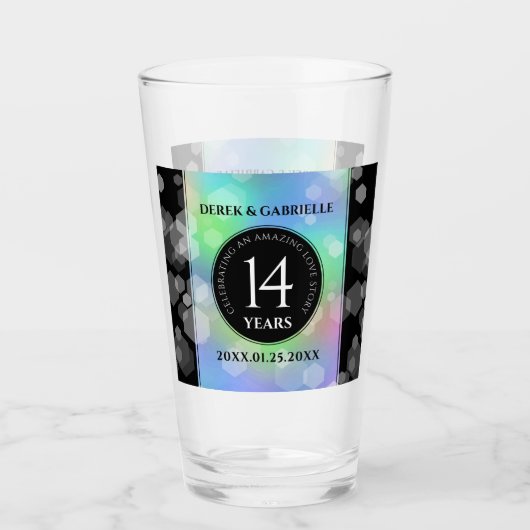 Elegant 14e Jubileum voor opalbruiloft Glas (Voorkant)