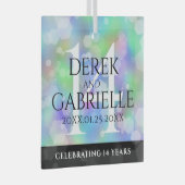 Elegant 14e Jubileum voor opalbruiloft Glas Ornament (Voorkant Rechts)