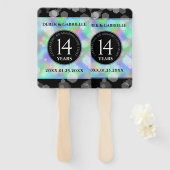 Elegant 14e Jubileum voor opalbruiloft Handwaaier (Voorkant en achterkant)