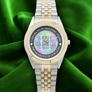 Elegant 14e Jubileum voor opalbruiloft Horloge