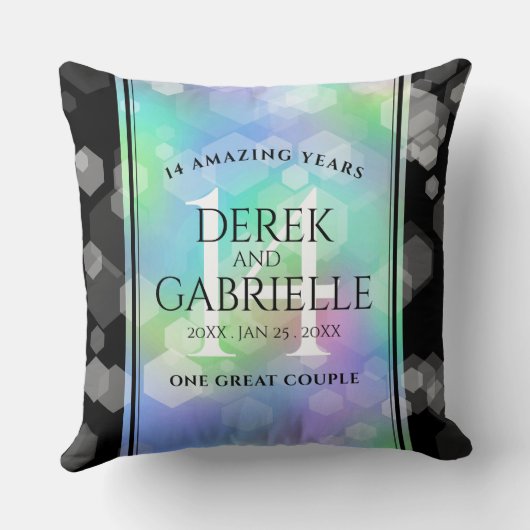 Elegant 14e Jubileum voor opalbruiloft Kussen (Achterkant)