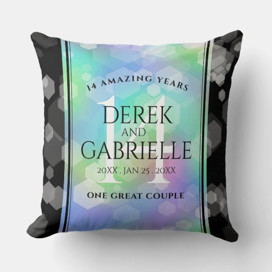 Elegant 14e Jubileum voor opalbruiloft Kussen (Voorkant)