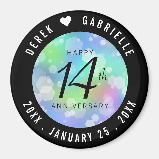 Elegant 14e Jubileum voor opalbruiloft Magneet (Voorkant)