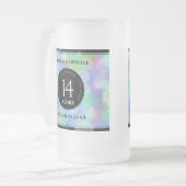 Elegant 14e Jubileum voor opalbruiloft Matglas Bierpul (Voorkant links)