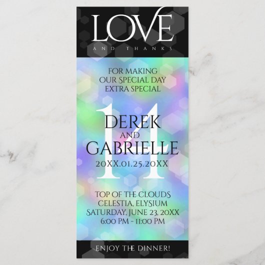 Elegant 14e Jubileum voor opalbruiloft Menu (Achterkant)