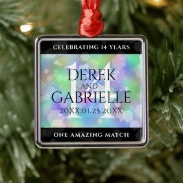 Elegant 14e Jubileum voor opalbruiloft Metalen Ornament