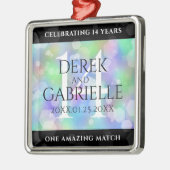 Elegant 14e Jubileum voor opalbruiloft Metalen Ornament (Links)