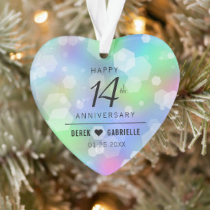 Elegant 14e Jubileum voor opalbruiloft Ornament