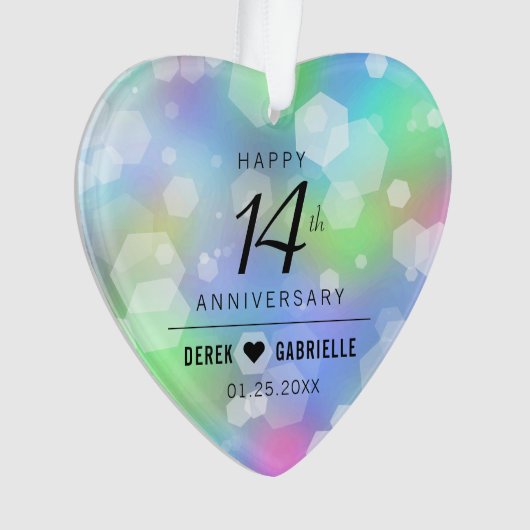 Elegant 14e Jubileum voor opalbruiloft Ornament (voorkant)