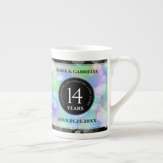 Elegant 14e Jubileum voor opalbruiloft Porselein Kop (Rechts)