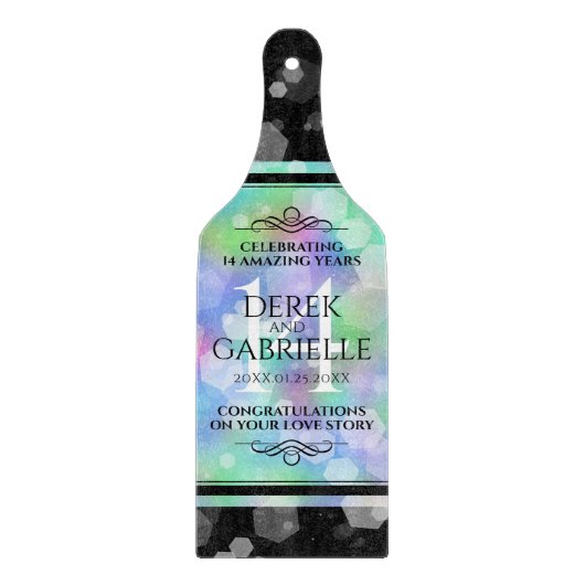 Elegant 14e Jubileum voor opalbruiloft Snijplank (Voorkant)