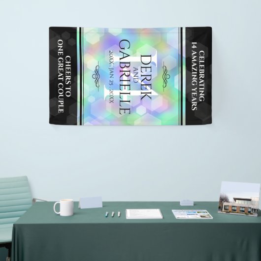 Elegant 14e Jubileum voor opalbruiloft Spandoek (Beurs)