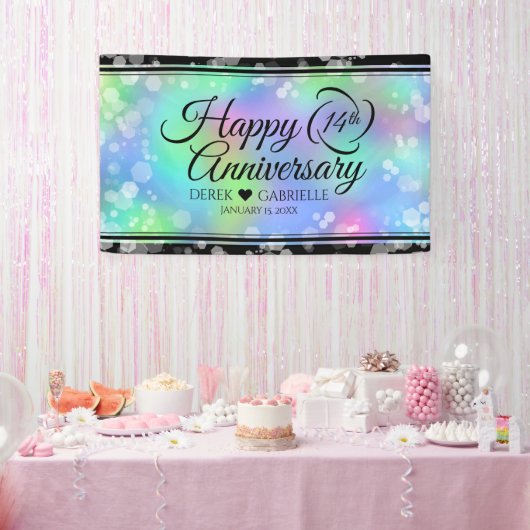 Elegant 14e Jubileum voor opalbruiloft Spandoek (Feest)