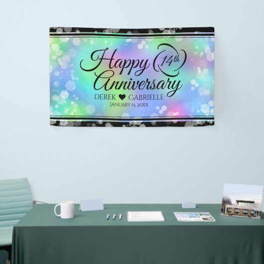 Elegant 14e Jubileum voor opalbruiloft Spandoek (Beurs)