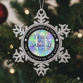 Elegant 14e Jubileum voor opalbruiloft Tin Sneeuwvlok Ornament