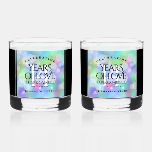 Elegant 14e Jubileum voor opalbruiloft Whisky Glas (Voorkant)