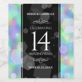 Elegant 14e Jubileum voor opalbruiloft Wijn Etiket (Enkel label)