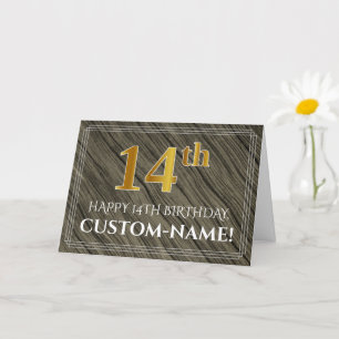 Elegant 14e verjaardag: Faux Wood, Faux Gold Kijk Kaart
