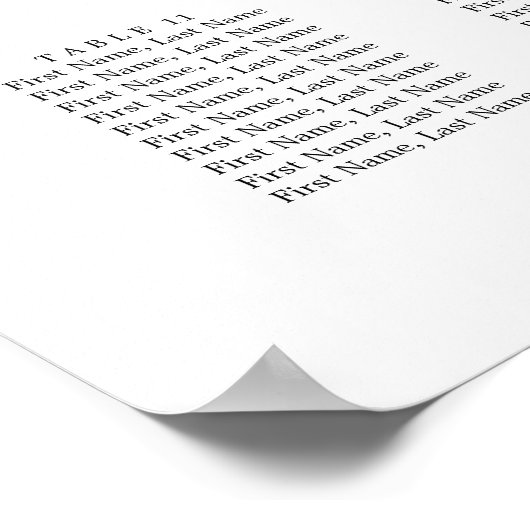 Elegant 15-tabel weddenschapenkaart poster (Hoek)