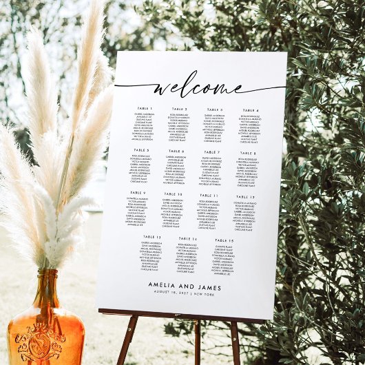 Elegant 15 tafels Welkom Zitplaatskaart Poster