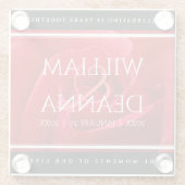 Elegant 15e 26e Roos Wedding Jubileum Glazen Onderzetter (Achterkant)