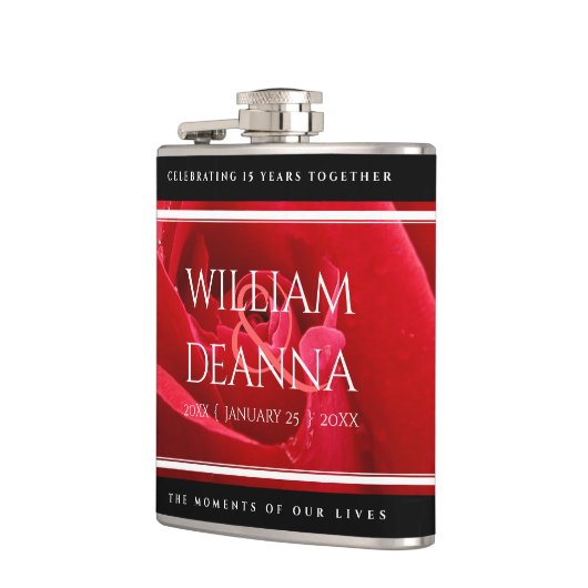 Elegant 15e 26e Roos Wedding Jubileum Heupfles (Links)