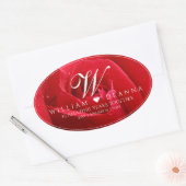 Elegant 15e 26e Roos Wedding Jubileum Ovale Sticker (Envelop)